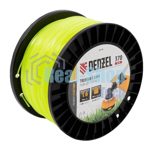 Леска для триммера Denzel квадрат 1,6мм х 370м, на DIN катушке FLEX CORD