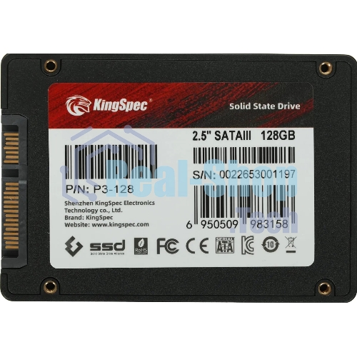 Накопитель SSD KingSpec P3-128, 128Gb, SATA, 2.5