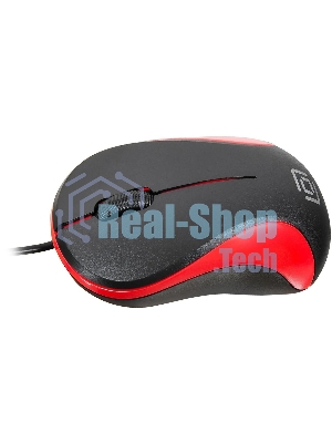 Мышь проводная Oklick 115S черный/красный, 1200 dpi, USB, кнопки - 3