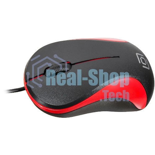 Мышь проводная Oklick 115S черный/красный, 1200 dpi, USB, кнопки - 3