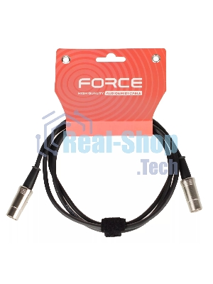 Кабель MIDI FORCE MCC-02/1.5MIDI DIN 5-pin - MIDI DIN 5-pin, высококачественный, диаметр 6 мм, для подключения синтезаторов, звуковых модулей и др. оборудования, профессиональные металлические разъемы, длина 1,5 м, черный
