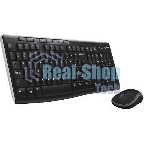 Комплект клавиатура+мышь Logitech MK270 беспроводной, USB, 1000 DPI, чёрный (неоригинальная гравировка)