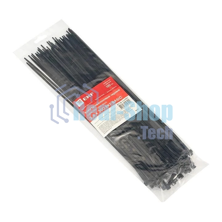 Хомут нейлоновый черный EKF Basic plc-cb-3.6x300 (3,6х300) (100 шт.)