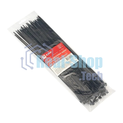 Хомут нейлоновый черный EKF Basic plc-cb-3.6x300 (3,6х300) (100 шт.)
