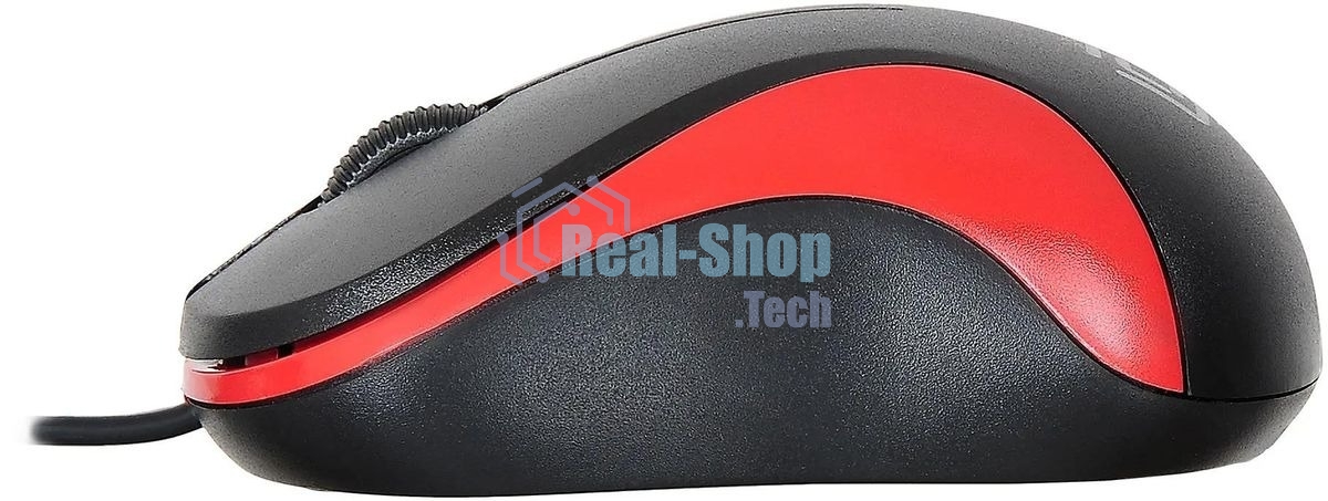 Мышь проводная Oklick 115S черный/красный, 1200 dpi, USB, кнопки - 3