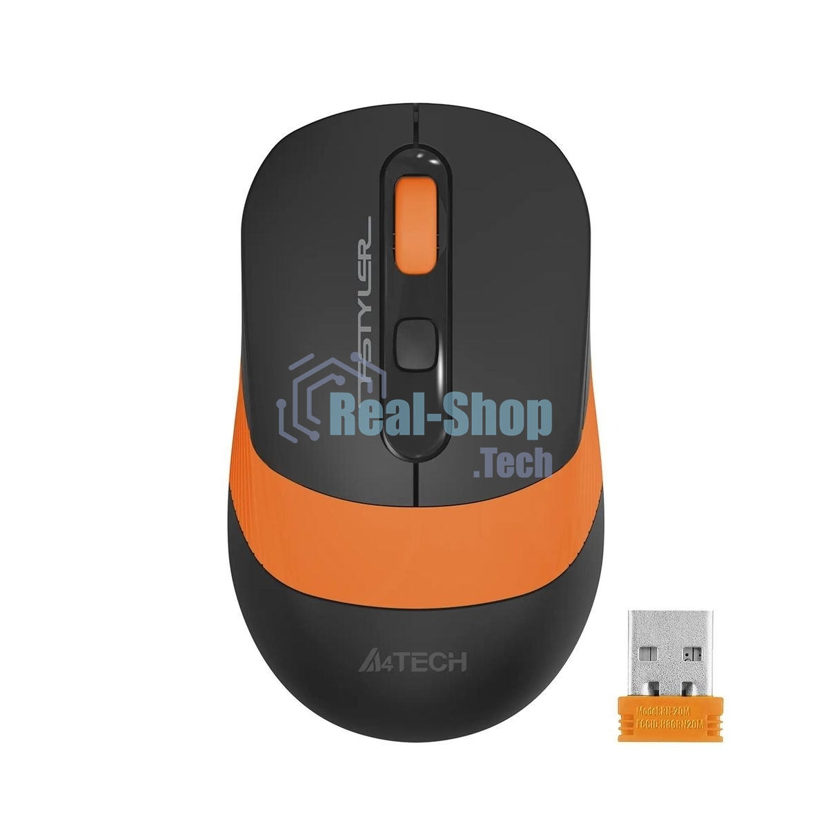 Мышь беспроводная A4Tech Fstyler FG10 черный/оранжевый, 2000 dpi, радиоканал, USB, кнопки - 4