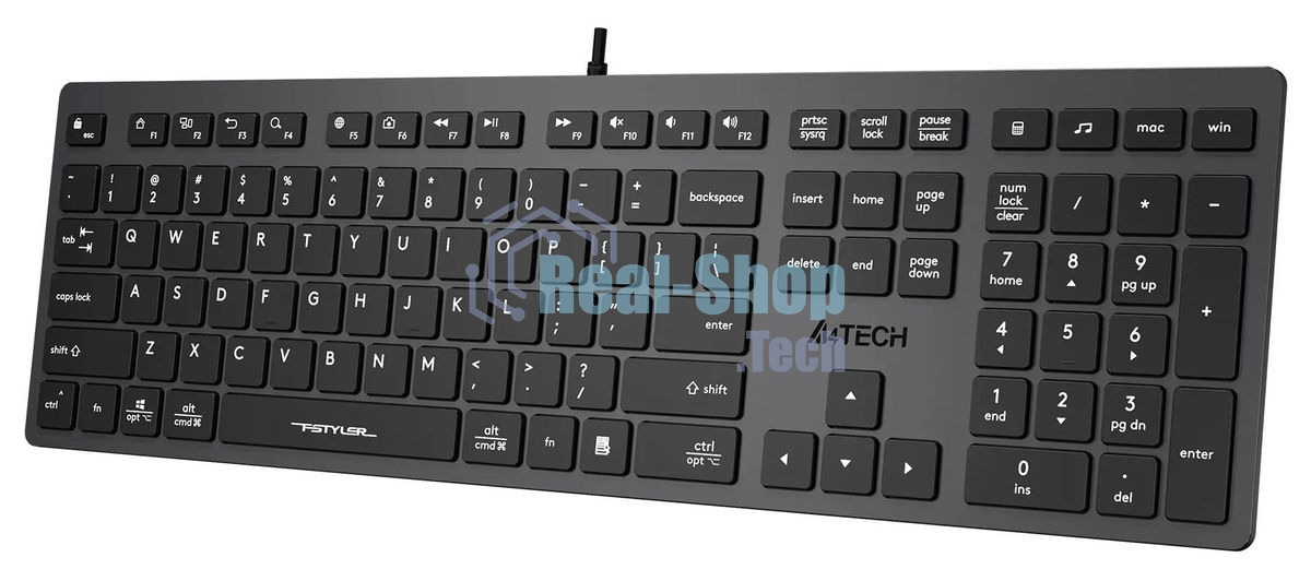 Клавиатура проводная A4Tech Fstyler FX50, USB, серый