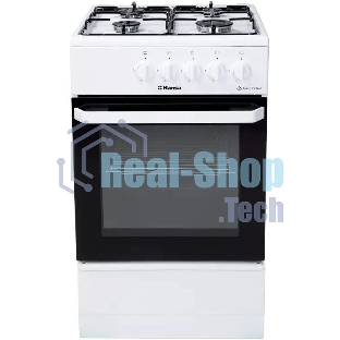 Плита газовая Hansa FCGW510029A белый, конфорок 4 газовых, духовка 53 л, 50 см x 85 см x 57 см