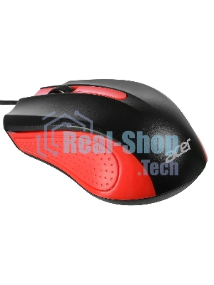 Мышь проводная Acer OMW012 черный/красный, 1200 dpi, USB, кнопки - 3