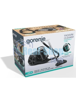 Пылесос Gorenje VC2001TABKG черный, 220/2200 Вт, уборка сухая, пылесборник контейнер 3,3 л