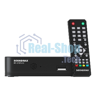 Приставка для цифрового ТВ SoundMax SM-DVBT272 черный, DVB-T2, DVB-T, DVB-C, HDMI, USB 2.0 х2