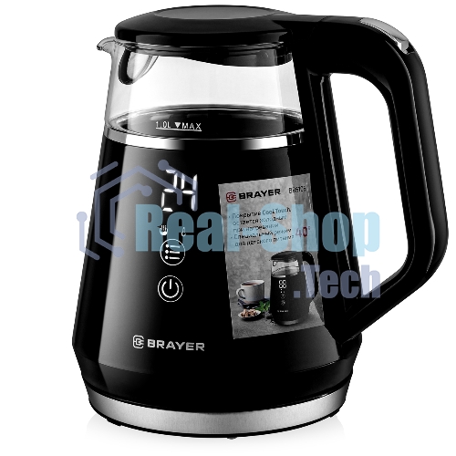 Чайник электрический BRAYER BR6105 1 л, 1100 Вт, черный