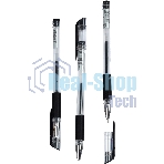 Ручка гелевая Silwerhof Eco Max, d=0.5мм, черные чернила, коробка картонная, сменный стержень, линия 0.3мм, резиновая манжета