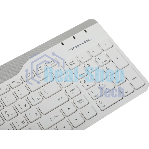 Комплект клавиатура+мышь A4Tech FStyler FB2535C беспроводной, USB + Bluetooth, 2000 DPI, белый