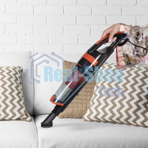 Пылесос вертикальный Endever SkyClean VC-294 черный/оранжевый, питание от сети, 120 Вт, уборка сухая, пылесборник 1.5 л