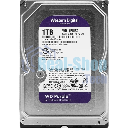 Жесткий диск Western Digital 1Tb 5400rpm SATA 6Gb/S 64MB PURPLE WD11PURZ SATA
