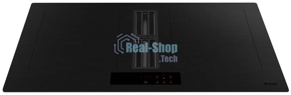 Варочная поверхность со встроенной вытяжкой Smeg HOBD382MB2, 83 см, индукция, слайдерное управление, 4 зоны нагрева, 9 уровней мощности, автоматическое определение посуды, таймер, быстрый старт, индикация остаточного тепла, 650 м3/ч, 8 скоростей + 2 интенсивных режима, энергоэффективность А+, черный