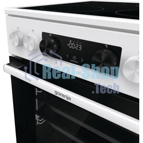 Плита электрическая Gorenje GEC5C42WG белый, конфорок 4 электрических, духовка 70 л, 50 см x 85 см x 59.4 см (без крышки)
