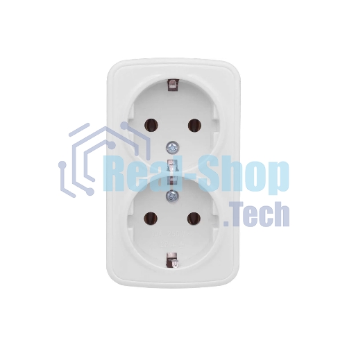 Розетка EKF Basic Минск EGR16-128-10 2-местная ОП 16А с заземлением белая
