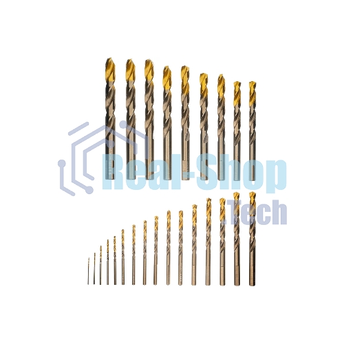 Набор сверл по металлу Denzel 1-13 мм, Р6М5К8-TiN, Golden Tip, 25 шт