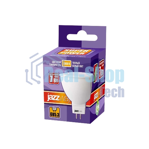 Лампа светодиодная JazzWay PLED-SP JCDR 7Вт 3000К теплый белый GU5.3 520лм 230В