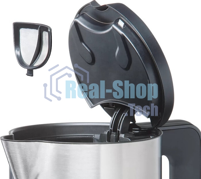 Электрочайник Bosch TWK8611P белый/серебристый, 1.5 л, 2400 Вт, скрытый нагревательный элемент, поддержание температуры