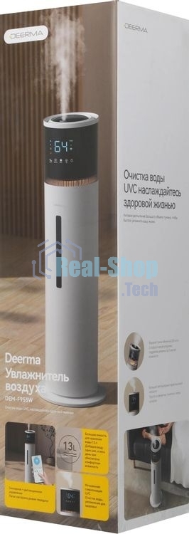 Увлажнитель воздуха Deerma DEM-F955W белый, 40 м², 13 л, ультразвуковой, гигростат, ароматизация, управление со смартфона (Яндекс Алиса/Tuya), пульт ДУ