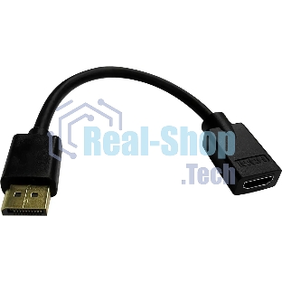 Переходник Buro DisplayPort (m)/HDMI (f) черный (BU-HDMI(F)-DP(M))