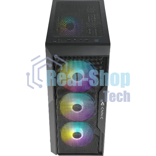 Компьютерный корпус Azza Fighter черный без БП ATX 4x120мм 2x140мм 2xUSB2.0 1xUSB3.0 audio bott PSU