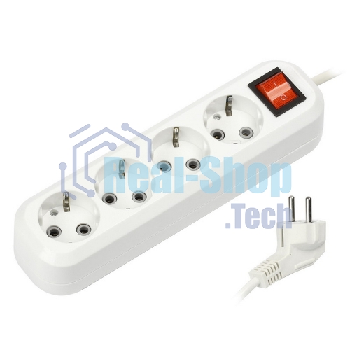 Удлинитель Smartbuy (SBE-16-4-02-ZS) 4 гнз х 2,0 м (16А/3.5 кВт, ПВС 3х1.0)
