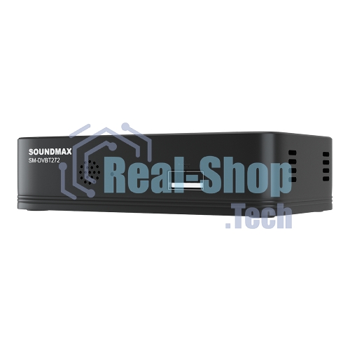 Приставка для цифрового ТВ SoundMax SM-DVBT272 черный, DVB-T2, DVB-T, DVB-C, HDMI, USB 2.0 х2