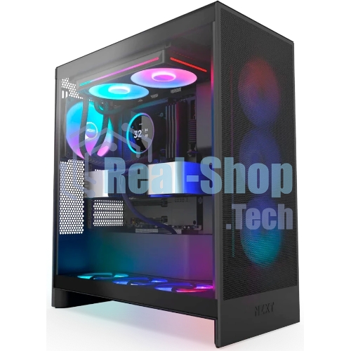 Система жидкостного охлаждения для ПК/Water Cooling System NZXT Kraken Elite 280 RGb (250W, 280мм, LED temp., Black/Fans: 2x140мм, 98.61CFM, 34.5dBA, 2000RPM/Pump height 65мм, 2800RPM, Rad thickness 27мм/S: 1851, 1700, 1200, 115X, AM5, AM4)