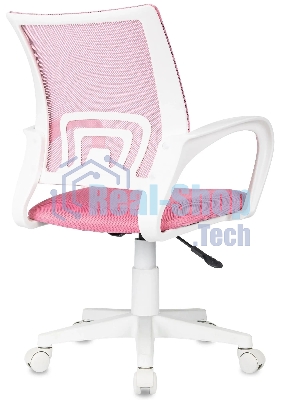 Кресло Domfy DK X-ROOM WH розовый TW-06A TW-13A сетка/ткань крестов. пластик белый