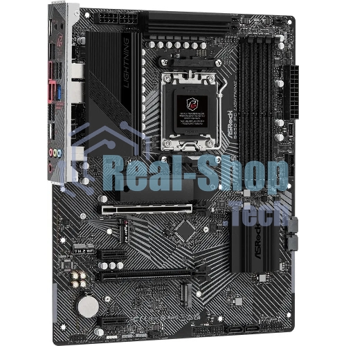 Материнская плата ASRock B650 PG Lightning, AM5, AMD B650, 4xDDR5, 4xSATA, 3xM.2, 1xPCI-E 4.0 x16, 1xPCI-E 4.0 x2, 1xHDMI, 1x 2.5Gb LAN, 4xUSB-A 2.0, 7xUSB-A 3.2 Gen 1, 1xUSB-C 3.2 Gen 2x2, 3x3.5 мм, 7.1, ATX
