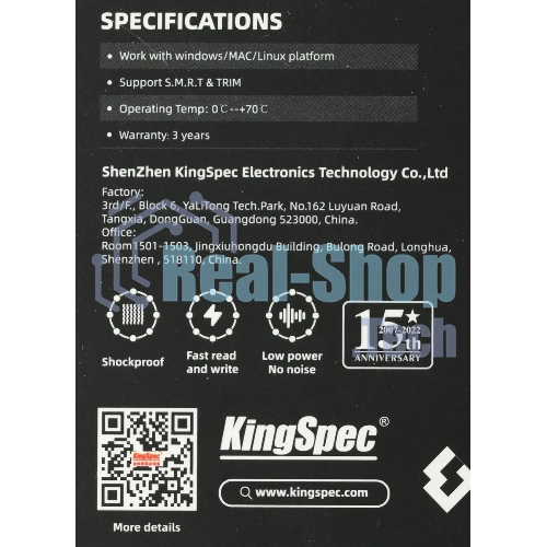 Накопитель SSD KingSpec P3-128, 128Gb, SATA, 2.5