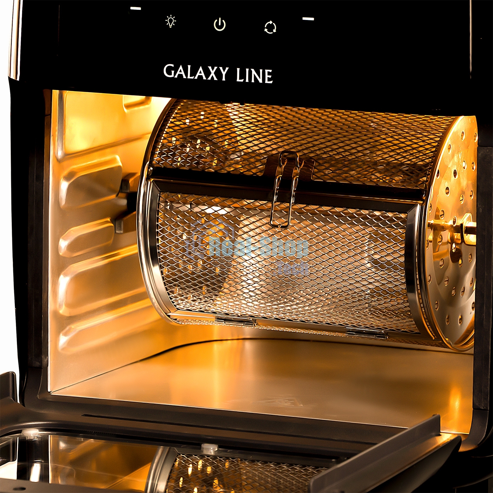 Аэрогриль Galaxy Line GL2523 черный, 2000 Вт, 13 л, сенсор, 10 программ