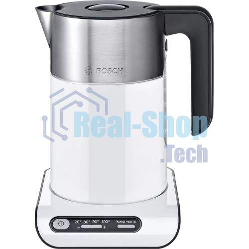 Чайник электрический Bosch TWK8611P 1.5 л, 2400 Вт, белый/серебристый (корпус: нержавеющая сталь)