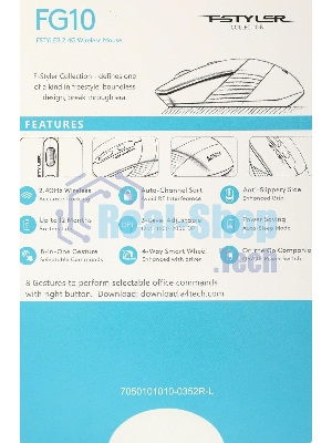 Мышь беспроводная A4Tech Fstyler FG10 черный/синий, 2000 dpi, радиоканал, USB, кнопки - 4
