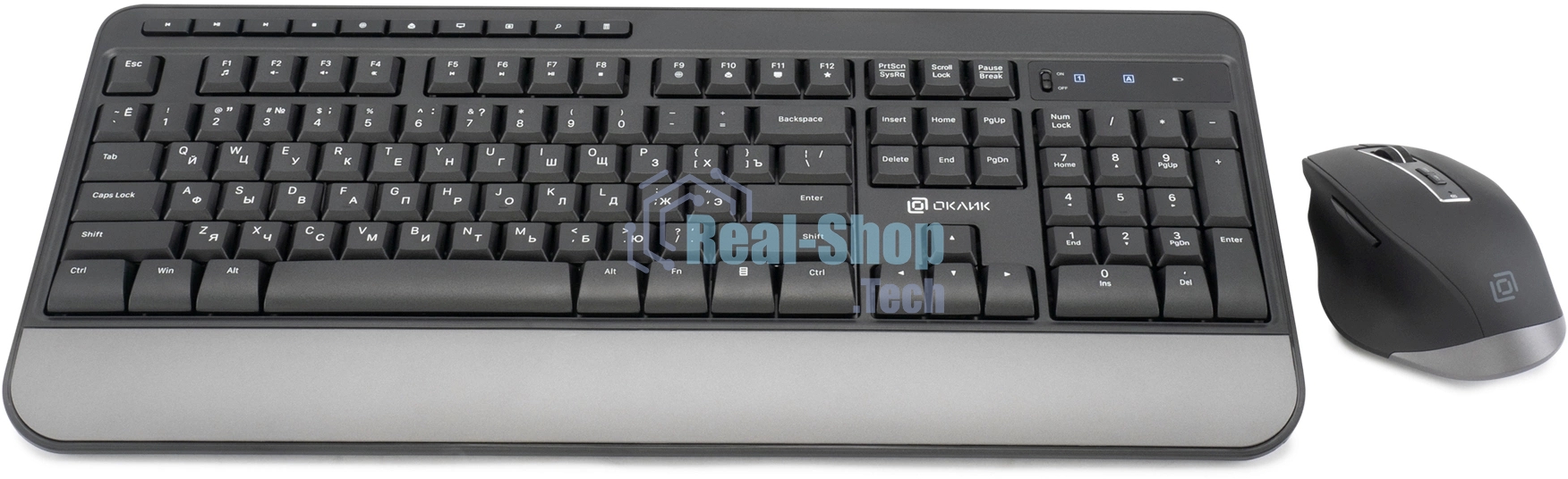 Комплект клавиатура+мышь Oklick S290W беспроводной, USB, 1600 DPI, чёрный