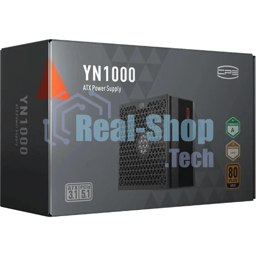 Блок питания PCCooler P5-YN1000-G1F, 1000Вт, 80 PLUS Gold, 135мм, модульный, черный