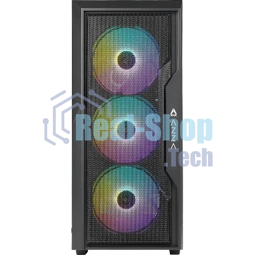 Компьютерный корпус Azza Fighter черный без БП ATX 4x120мм 2x140мм 2xUSB2.0 1xUSB3.0 audio bott PSU