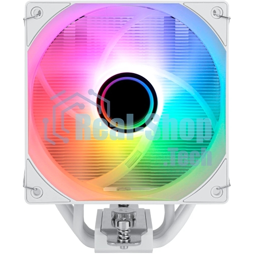 Кулер для процессора Thermalright Assassin Spirit 120 Vision ARGB White (4-pin PWM, LED temp., 154mm, Al/Cu, 4x6mm, ARGB, 1x120mm, 66.17CFM, 25.6dBA, 1500RPM, S: 1851/1700/1200/115X, AM5/AM4, white)