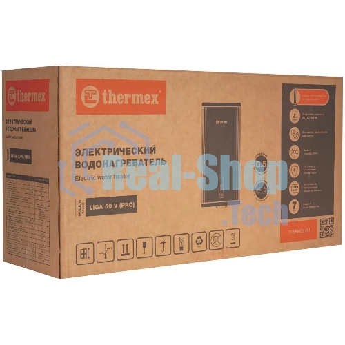 Водонагреватель Thermex Liga 50 v (pro) 2кВт 50л электрический настенный/коричневый