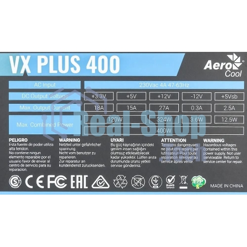 Блок питания Aerocool/Formula VX-400 PLUS, 400Вт, 120мм, черный