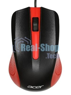 Мышь проводная Acer OMW012 черный/красный, 1200 dpi, USB, кнопки - 3