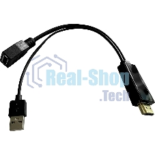 Переходник Buro HDMI (m)/DisplayPort (f) черный