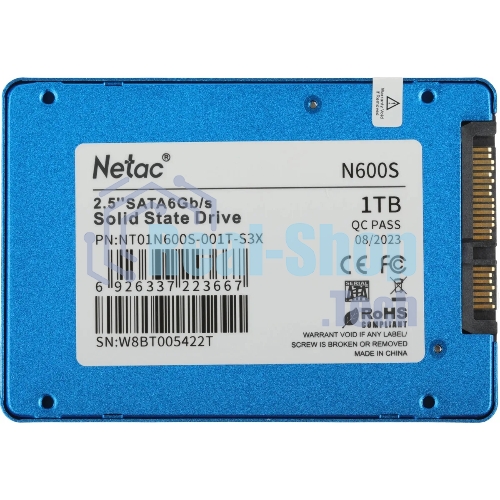 Накопитель SSD Netac N600S, 1Tb, SATA III, 2.5
