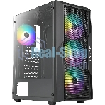 Компьютерный корпус Azza Fighter черный без БП ATX 4x120мм 2x140мм 2xUSB2.0 1xUSB3.0 audio bott PSU