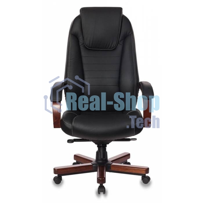 Кресло Бюрократ T-9923WALNUT/BLACK черный, кожа