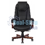 Кресло Бюрократ T-9923WALNUT/BLACK черный, кожа
